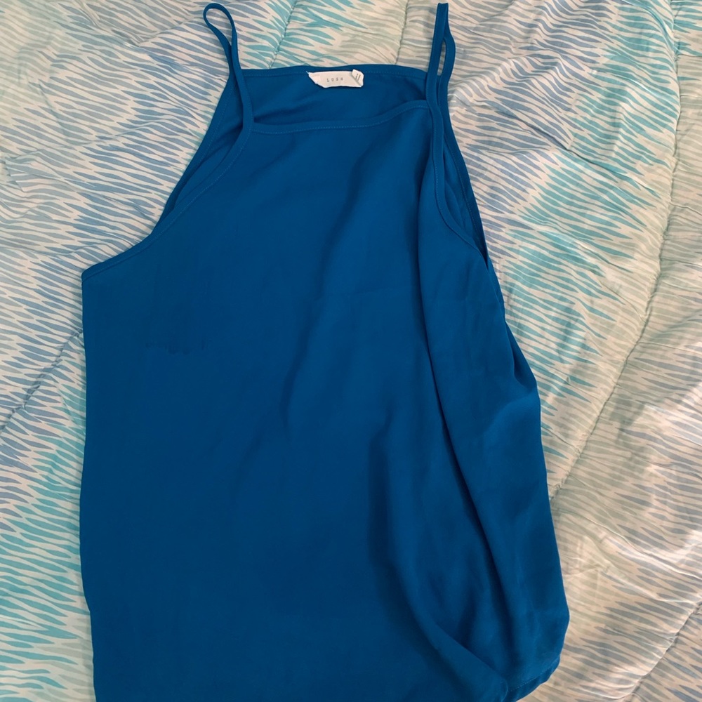 Blue Tank Top. Halter Neckline. Bought at Tjmaxx.